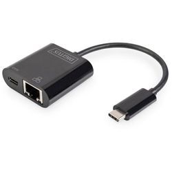 Usb-c®, RJ45 Adapter [1x usb-c® Stecker - 1x RJ45-Buchse, usb-c® Buchse] DN-3027 inkl. RJ45 - Digitus