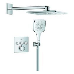 GROHE Unterputz-Duschsystem Grohtherm SC 103998 eckig 3 ASV für Duschrahmen Mono chrom, 1039980000 1039980000