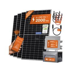 Solarway All In One 2000W Balkonkraftwerk komplett Solarpaket mit 1,6 kWh Anker Solix 2 PRO Speicher, Plug&Play