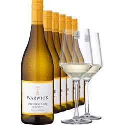 2023 Warwick Estate »The First Lady« Chardonnay im 6er-Vorratspaket inkl. 2er Zwiesel PURE Gläser-Set