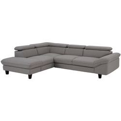 Ecksofa HOME AFFAIRE "Pilot L-Form", grau, B:266cm H:73cm T:108cm, 100% Polyester; Feinstruktur 75000 Scheurtouren; Struktur 35000 Scheuertouren, Mikrofaser 40000 Scheuertouren, Sofas