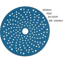 100 x 3M Hookit Blau Kletthaftende Schleifscheibe Multihole 325U, 150 mm 51379