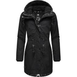 Winterjacke RAGWEAR "YM-Canny" Gr. M (38), schwarz Damen Jacken stylischer Kurzmantel Parka mit Kapuze Bestseller