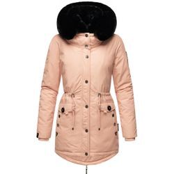 Wintermantel NAVAHOO "Sweety Deluxe" Gr. L (40), rosa, Damen, Obermaterial: 60% Baumwolle, 40% Nylon, Futter: 100% Polyester, Wattierung: 100% Polyester, Ärmelfutter: 100% Polyester, Kunstpelz: 90% Polyacryl, 10% Polyester, Mäntel, modischer Winterparka mit großer doppelter Kapuze