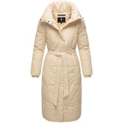 Steppmantel NAVAHOO "Mirenaa" Gr. L (40), beige (creme) Damen Mäntel Stylischer Wintermantel mit Gürtel