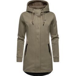 Kapuzensweatjacke RAGWEAR "Letti Bonded" Gr. 4XL (48), braun Damen Sweatjacken Sportliche Kapuzenjacke in Feinstrick-Optik