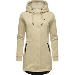 Kapuzensweatjacke RAGWEAR "Letti Bonded" Gr. 4XL (48), beige (ecru) Damen Sweatjacken Sportliche Kapuzenjacke in Feinstrick-Optik