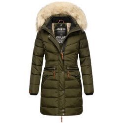 Steppmantel NAVAHOO "Paula" Gr. M (38), grün (dunkelgrün) Damen Mäntel stylischer Winter Parka m. edlem Fellimitat