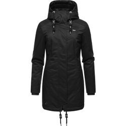 Winterjacke RAGWEAR "Tunned" Gr. L (40), schwarz Damen Jacken stylischer Winterparka mit Teddyfell Innenfutter