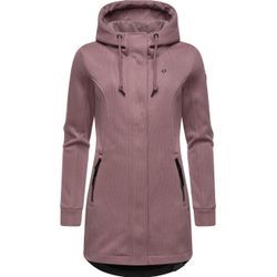 Kapuzensweatjacke RAGWEAR "Letti Bonded" Gr. 4XL (48), lila (mauve) Damen Sweatjacken Sportliche Kapuzenjacke in Feinstrick-Optik