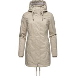 Winterjacke RAGWEAR "Tunned", Damen, Gr. L (40), beige, Außenmaterial: 100% Polyester, Innenfutter: 100% Polyester, Wattierung: 100% Polyester, modisch, figurbetont Po-bedeckend, Langarm Ärmel ohne Ärmelschlitz Rippstrickbündchen, Jacken, stylischer Winterparka mit Teddyfell Innenfutter