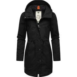 Parka RAGWEAR "Canny" Gr. M (38), blau (dark) Damen Jacken stylische Übergangsjacke mit großer Kapuze