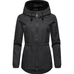 Outdoorjacke RAGWEAR "Dankka Tech" Gr. 4XL (48), schwarz, Damen, Obermaterial: 100% Polyester, Innenfutter: Jacken Stylische Damen Übergangsjacke aus wasserdichtem Material