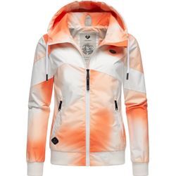 Funktionsjacke RAGWEAR "Nuggie Block Ombre Intl.", Damen, Gr. L (40), orange, Obermaterial: 100% Polyester; Innenfutter: 100% Polyester, modisch, figurumspielend hüftbedeckend, Langarm Ärmel ohne Ärmelschlitz Rippstrickbündchen, Jacken, Übergangsjacke mit auffälligem Batik-Muster