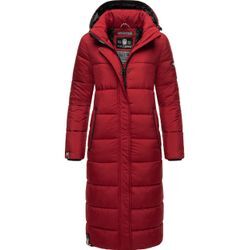 Steppmantel NAVAHOO "Isalie", Damen, Gr. L (40), rot (dunkelrot), Oberstoff: 100% Polyester, Futter: 100% Polyester, Wattierung: 100% Polyester, Ärmelfutter: 100% Polyester, modisch, oversize ca. Mitte Wade, Langarm Ärmel ohne Ärmelschlitz Rippstrickbündchen mit innenliegendem Gummizug, Mäntel, zeitloser Wintermantel mit abnehmbarer Kapuze