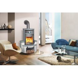 Kaminofen HARK "»Avenso GT ECOplus 6 KW«", grau (titanfarben), Kaminöfen, Naturstein