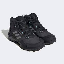 Wanderschuh ADIDAS TERREX "TERREX AX4 MID GORE-TEX", Gr. 40, schwarz (core schwarz, grau three, mint ton), Synthetik, Textil, sportlich, Schuhe, wasserdicht