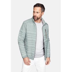 Steppjacke NEW CANADIAN, Herren, Gr. 26, grau (grau, grün), 100% Polyester, unifarben, sportlich, kurz, hoch geschlossener Ausschnitt, Langarm, Jacken, mit wasserabweisender Funktion