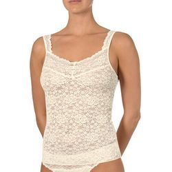 Nina Von C. Unterhemd Millefleurs Spitzentop Hemdchen elastische Spitze Gr. 38 40 42 44 46 48