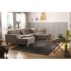 Wohnlandschaft HOME AFFAIRE "Navan, U-Form", beige, B:313cm H:85cm, Sofas, Wohnlandschaft, wahlweise mit Bettfunktion und Kopfstütze