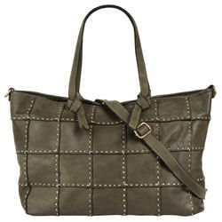 Shopper SAMANTHA LOOK Gr. B/H/T: 48cm x 30cm x 13cm onesize, grün Damen Taschen echt Leder, Made in Italy