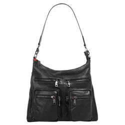 Umhängetasche FORTY Gr. B/H/T: 34cm x 29cm x 14cm onesize, schwarz, Damen, Leder, vintage, Taschen, echt Leder