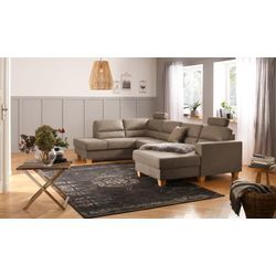 Wohnlandschaft HOME AFFAIRE "Navan, U-Form", beige, B:313cm H:100cm, Sofas, Wohnlandschaft, wahlweise mit Bettfunktion und Kopfstütze