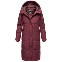 Winterjacke MARIKOO "Soranaa" Gr. L, rot (wine) Damen Jacken langer Winter Mantel mit Kapuze