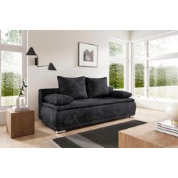 Schlafsofa WERK2 "Biggi", grau (anthrazit), B:206cm H:88cm T:91cm, 100% Polyester, Sofas, 2-Sitzer Sofa & Schlafcouch