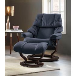 Relaxsessel STRESSLESS "Reno", blau (oxford blau paloma), B:88cm H:98cm T:78cm, Leder BATICK: BATICK ist ein leicht korrigiertes, durchgefärbtes und genarbtes Möbelleder, bei dem die meisten Unebenheiten und Spuren in der Regel entfernt wurden., Leder PALOMA: PALOMA ist ein durchgefärbtes Semianilin-Möbelleder mit natürlicher Narbung., ROHLEDER Stoff Q2 FARON: Ein fester zuverlässiger Bouclu00e9 m