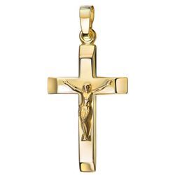 Ketten-Anhänger FIRETTI "Schmuck Geschenk Gold 333 585 750 Halsschmuck Anhänger Kreuz", gold (gelbgoldfarben), Schmuckanhänger, Damen, Gelbgold 750, 1,04 g, Made in Germany