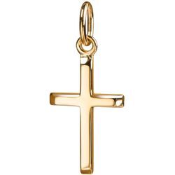 Ketten-Anhänger FIRETTI "Schmuck Geschenk Gold 375 750 Halsschmuck Anhänger Kreuz" Schmuckanhänger Gr. Gelbgold 750, 0,63 g, gelb (gelbgold 750) Damen Made in Germany