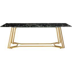 Couchtisch SALESFEVER, gold (schwarz, gold, gold, schwarz), B:110cm H:40cm T:60cm, Tische, Tischplatte im Marmor-Design