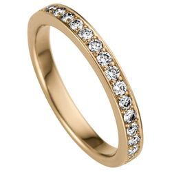 Fingerring JOBO "Ring mit 17 Diamanten" Gr. 58, gelb (gelbgold 585), Fingerringe, Damen, 58, SI = kleine Einschlüsse, Gelbgold 585-Diamanten, Gelbgold 585, Diamanten, 585 Gold