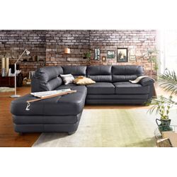 Ecksofa COTTA "Royale L-Form" Sofas Gr. B/H/T: 250cm x 88cm x 234cm, Luxus-Kunstleder, Ottomane links, mit Bettfunktion, braun (espresso) wahlweise mit Bettfunktion