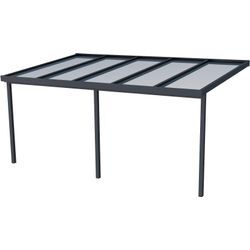 Terrassendach GUTTA "Premium", grau (anthrazit), B:510cm T:306cm, Aluminium, Polycarbonat (PC), Terrassenüberdachungen, BxT: 510x306 cm, Dach Polycarbonat gestreift weiß