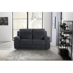 2-Sitzer NICOLETTI HOME "Alan", blau (dunkelblau), B:175cm H:99cm T:94cm, Rindsleder, Sofas, Breite 175 cm, wahlweise mit Relaxfunktion