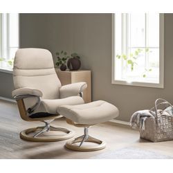 Relaxsessel STRESSLESS "Sunrise", beige (light beige q2 faron), B:83cm H:105cm T:74cm, Leder BATICK: BATICK ist ein leicht korrigiertes, durchgefärbtes und genarbtes Möbelleder, bei dem die meisten Unebenheiten und Spuren in der Regel entfernt wurden., Leder PALOMA: PALOMA ist ein durchgefärbtes Semianilin-Möbelleder mit natürlicher Narbung., ROHLEDER Stoff Q2 FARON: Ein fester zuverlässiger Boucl