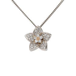 Ketten-Anhänger FIRETTI "Schmuck Geschenk Gold 585 Halsschmuck Anhänger für Halskette Blume" Schmuckanhänger Gr. 0,17 ct P2 = erkennbare Einschlüsse, Rotgold 585-Weißgold 585-Diamanten, 1 g, rosegold (rotgoldfarben, weißgoldfarben, weiß, w=weiß) Damen mit Brillanten