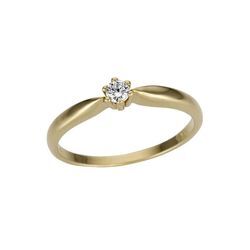 Solitärring FIRETTI "Schmuck Geschenk Gold 750 Damenring Verlobungsring Goldring Solitär" Fingerringe Gr. 18, 0,1 ct P2 = erkennbare Einschlüsse, Gelbgold 585-Diamanten, gelb (gelbgoldfarben) Damen Solitär Ringe mit Brillant