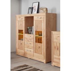 Highboard VOGL MÖBELFABRIK, braun (eichefarben chalet, wildeiche massiv), Sideboards, Breite 154 cm