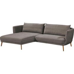 Ecksofa SCHÖNER WOHNEN-KOLLEKTION "Pearl - 5 Jahre Hersteller-Garantie, auch in Bouclé L-Form", grau (stone), B:270cm H:71cm T:160cm, 96% Polyester, 4% Polyacryl, Sofas, Maße (B/H/T): 270/71/160 cm, Füße aus Massivholz