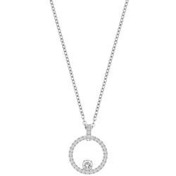 Kette mit Anhänger SWAROVSKI "CREATIVITY CIRCLE, WEISS, RHODINIERT, 5198686", silber (silberfarben), Halsketten, Damen, Metall, L: 43cm, mit Swarovski Kristall