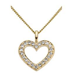 Ketten-Anhänger FIRETTI "Schmuck Geschenk Gold 585 Halsschmuck Anhänger für Halskette Herz" Schmuckanhänger Gr. 0,15 ct P2 = erkennbare Einschlüsse, Weißgold 585-Diamanten, 0,7 g, weiß (weißgoldfarben, weiß, w=weiß) Damen mit Brillanten