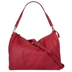 Umhängetasche SAMANTHA LOOK Gr. B/H/T: 32cm x 25cm x 14cm onesize, rot Damen Taschen echt Leder, Made in Italy