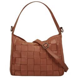 Umhängetasche SAMANTHA LOOK, Damen, Gr. B/H/T: 28cm x 22cm x 11cm onesize, braun (cognac), Leder, Taschen, echt Leder, Made in Italy