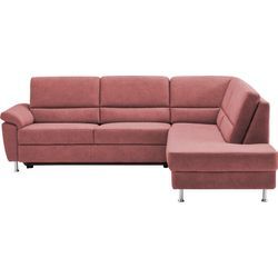 Ecksofa CALIZZA INTERIORS "Onyx L-Form", rot (18 rot), B:257cm H:90cm T:196cm, Microfaser 100% Polyester, Sofas, Ottomane links oder rechts, wahlweise mit Bettfunktion, Breite 257 cm