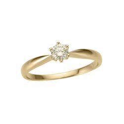 Solitärring FIRETTI "Schmuck Geschenk Gold 750 Damenring Verlobungsring Goldring Solitär" Gr. 16, gold (gelbgoldfarben), Fingerringe, Damen, 16, 0,25 ct LR = lupenrein, Gelbgold 750-Diamanten, Gelbgold 750, Diamanten, mit Brillant