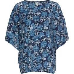 Viskose-Bluse, Druck blau, 40/42