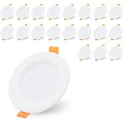 Tolletour - 20er led Einbaustrahler Deckeneinbauleuchte Set Einbauleuchte Deckenleuchte Einbauspot Deckenspot IP44 400LM Kaltweiß 5W Strahler